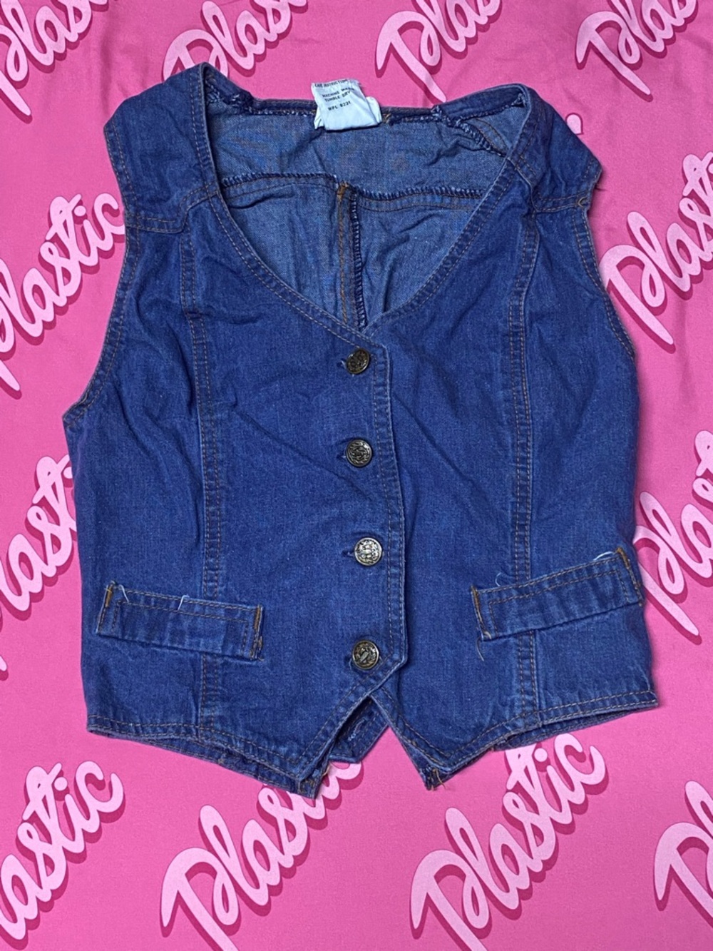 EUC Vintage Maverick 1970s Moody Goose Waistcoat Denim Blue Jean Vest Jacket